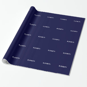 Stevige Kleur DIY BG, Naam Monogram - Navy Blue Cadeaupapier