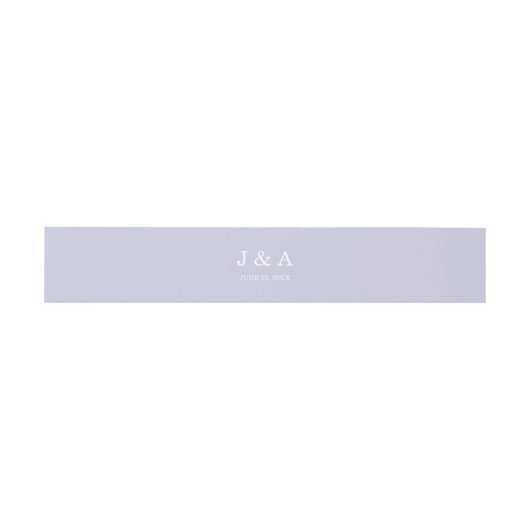 Stevige Lavendel Paarse Pastel Monogram Bruiloft Uitnodigingen Wikkel (Vlak)