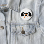 Stevige lil' birdie :) knoopbadge ronde button 5,7 cm (In situ)