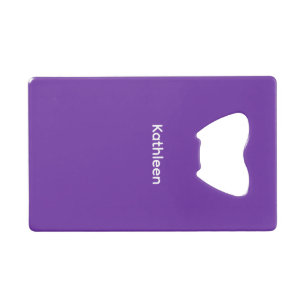 Stevige Paarse Flesopener Aangepaste Tekst Bar Sle Kredietkaart Flessenopener