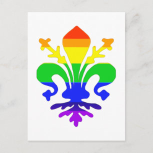 Stevige regenboog Fleur de Lis Briefkaart