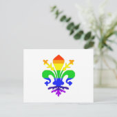 Stevige regenboog Fleur de Lis Briefkaart (Staand voorkant)