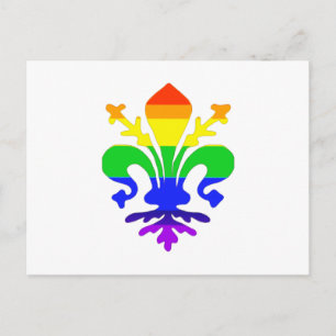 Stevige regenboog Fleur de Lis Briefkaart
