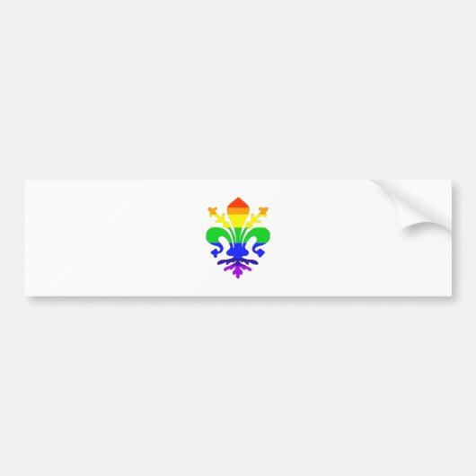 Stevige regenboog Fleur de Lis Bumpersticker (Voorkant)