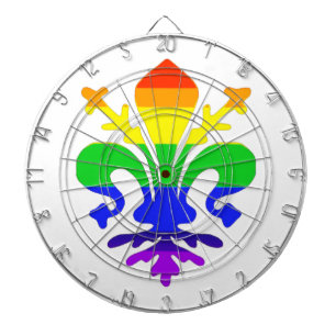 Stevige regenboog Fleur de Lis Dartbord