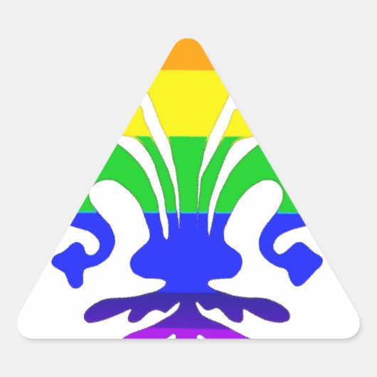 Stevige regenboog Fleur de Lis Driehoek Sticker (Voorkant)