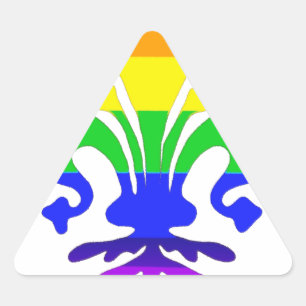 Stevige regenboog Fleur de Lis Driehoek Sticker