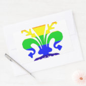 Stevige regenboog Fleur de Lis Rechthoekige Sticker (Envelop)