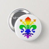 Stevige regenboog Fleur de Lis Ronde Button 5,7 Cm (Voorkant /achterkant)