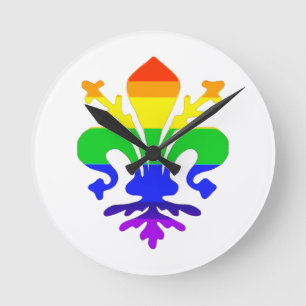 Stevige regenboog Fleur de Lis Ronde Klok