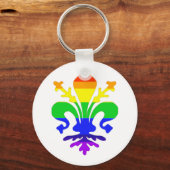 Stevige regenboog Fleur de Lis Sleutelhanger (Voorkant)