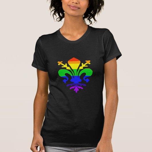 Stevige regenboog Fleur de Lis T-shirt (Voorkant)