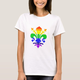 Stevige regenboog Fleur de Lis T-shirt