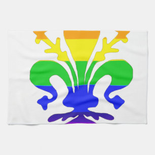 Stevige regenboog Fleur de Lis Theedoek