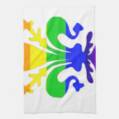 Stevige regenboog Fleur de Lis Theedoek (Verticaal)