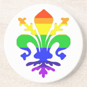 Stevige regenboog Fleur de Lis Zandsteen Onderzetter