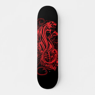 Stevige Rode Panter Gotische Tattoo Stijl Krachtig Skateboard