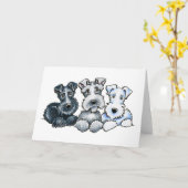 Stevige Schnauzers Kaart (Gele Bloem)