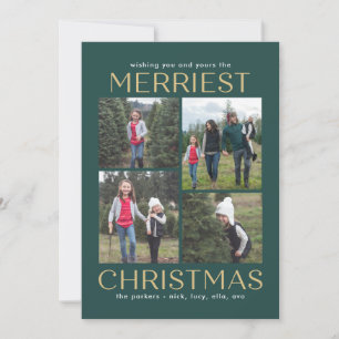 Stevige Schoon Collage Bewerkbare Kleur Kerstkaart