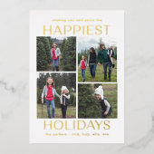 Stevige Schoone Collage FOIL Kerst Foto Kaart (Voorkant)