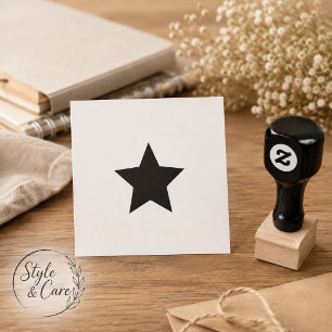 Stevige Ster Markering Stempel met Rode Inkt