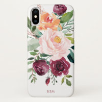 Stevige Waterverf Floral met Monogram