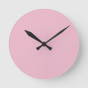 Stevige zachte blos roze wandklok ronde klok