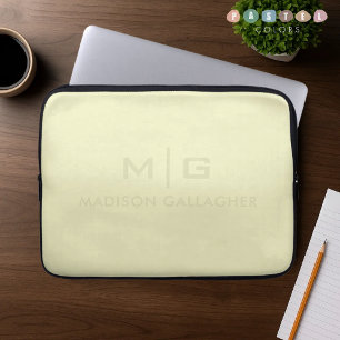 Stevige Zachte Licht Pastel Citroen Gele Kleur Laptop Sleeve