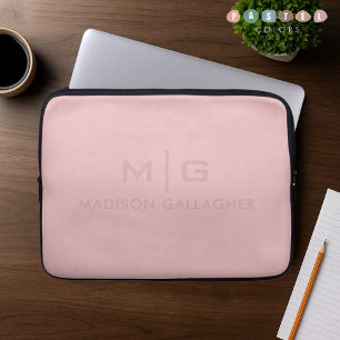 Stevige Zachte Licht Pastel Zalm Perzik Roze Kleur Laptop Sleeve