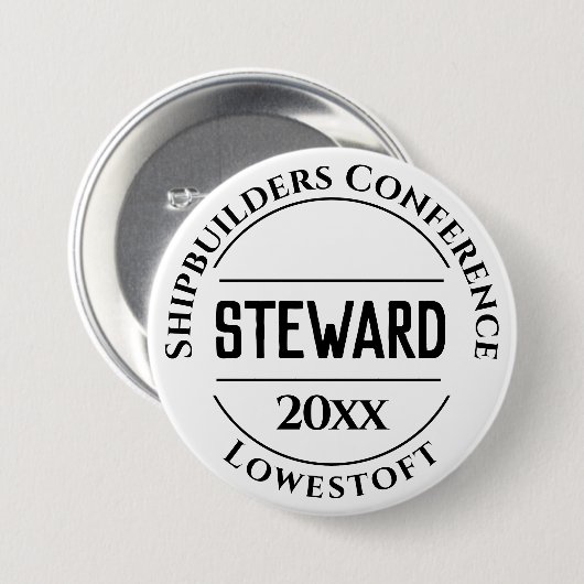 Steward Badge Button (Voorkant /achterkant)