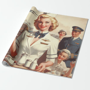 steward pin-up cadeaupapier