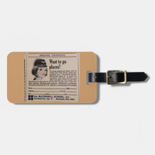 Stewardess Advertisement Bagagelabel
