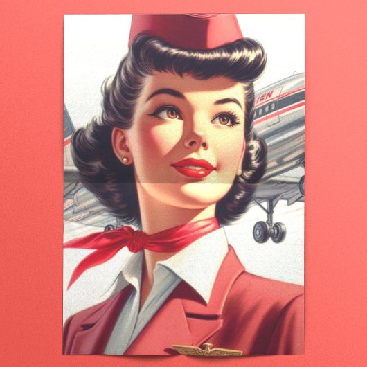  stewardess illustratie tissuepapier