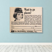  stewardess luchtvaartcarrière canvas afdruk (Insitu (Houten vloer))