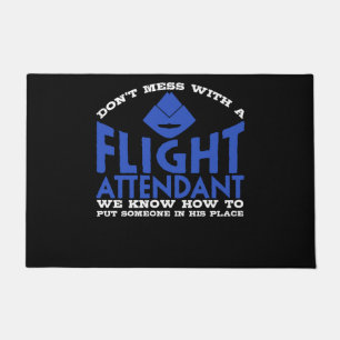 Stewardess van de luchthoes van de vlucht deurmat