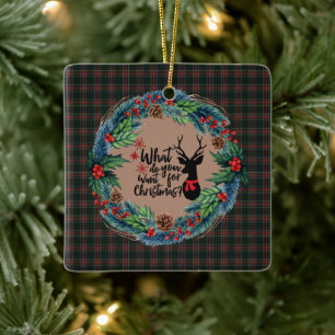 Stewart Black Modern Original Scottish Tartan Keramisch Ornament