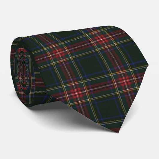 Stewart Black Modern Original Scottish Tartan Stropdas (Opgerold)