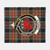 Stewart Black (Stuart) van Bute Clan Badge Tartan  Fleece Deken (Voorkant (Horizontaal))