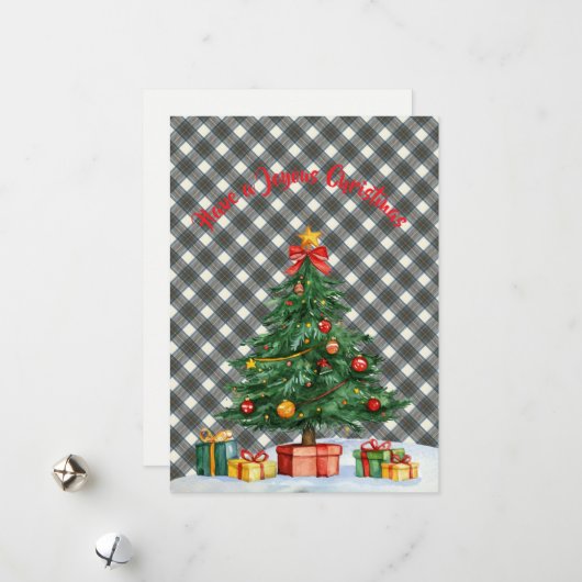 Stewart Blue Dress Scottish Clan Tartan Christmas Feestdagenkaart (Voorkant / Achterkant in situ)