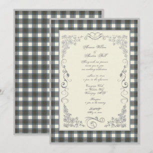 Stewart Blue Tartan Bond Wedding Kaart
