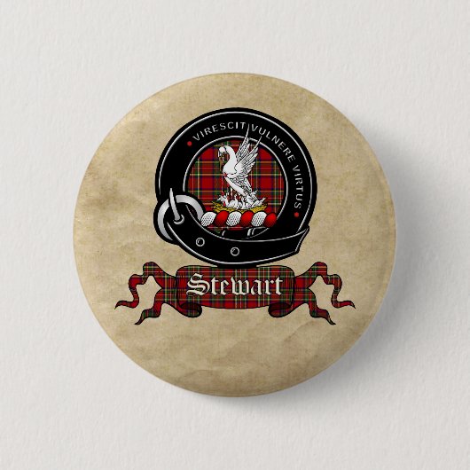 Stewart Clan Badge Buttonnen Ronde Button 5,7 Cm (Voorkant)