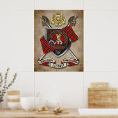 Stewart Clan Badge W/Crossed Swords Poster (Cuisine)