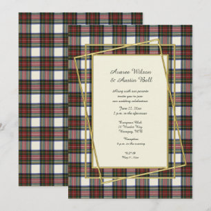 Stewart Dress Modern met Gold Lijst Invitation Kaart