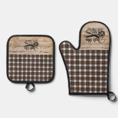 Stewart Dress Modern Original Scottish Tartan Ovenwant & Pannenlap Set (Voorkant)