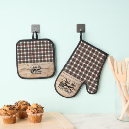 Stewart Dress Modern Original Scottish Tartan Ovenwant & Pannenlap Set