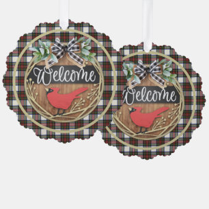 Stewart Dress Modern Scottish Tartan Kerstmis Ornament Kaart