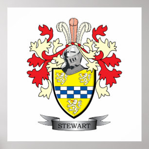 Stewart Family Crest Coat of Arms Poster