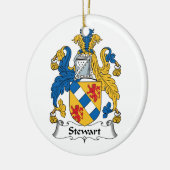 Stewart Family Crest Keramisch Ornament (Links)