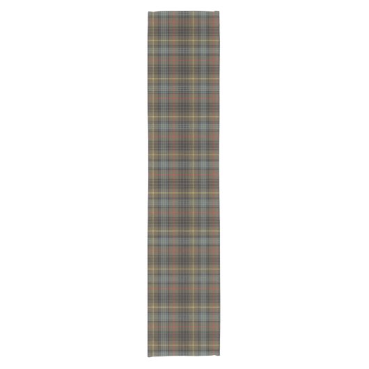 Stewart Hunting Weathered Tartan Pset Pattern Korte Tafelloper (Voorkant)