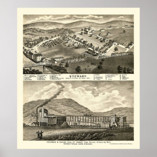 Stewart, OH Panoramic Map - 1873 Poster